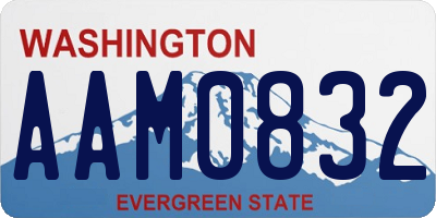 WA license plate AAM0832