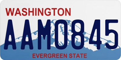 WA license plate AAM0845