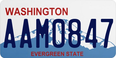 WA license plate AAM0847