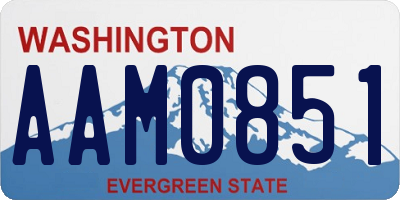 WA license plate AAM0851