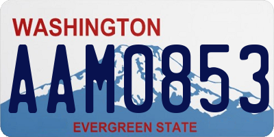WA license plate AAM0853