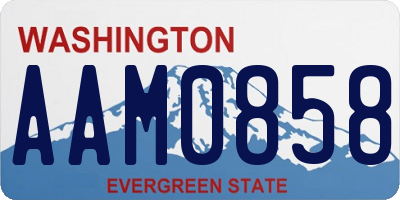 WA license plate AAM0858