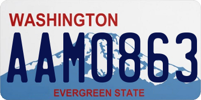 WA license plate AAM0863