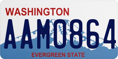 WA license plate AAM0864