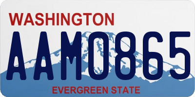 WA license plate AAM0865