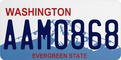 WA license plate AAM0868