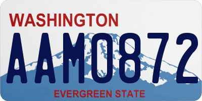 WA license plate AAM0872