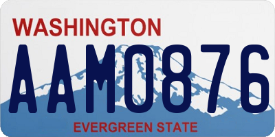 WA license plate AAM0876