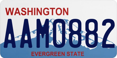 WA license plate AAM0882