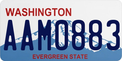 WA license plate AAM0883