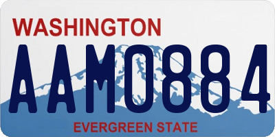 WA license plate AAM0884