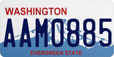 WA license plate AAM0885