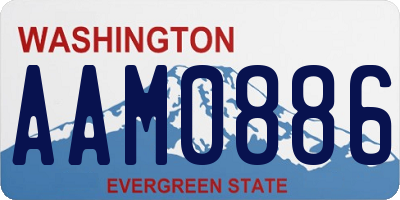 WA license plate AAM0886