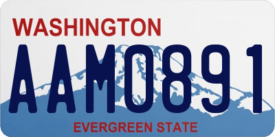 WA license plate AAM0891