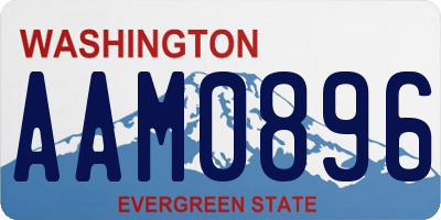 WA license plate AAM0896