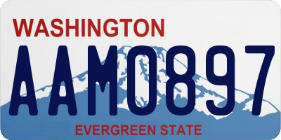 WA license plate AAM0897