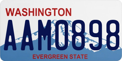 WA license plate AAM0898