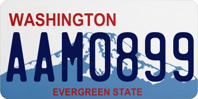 WA license plate AAM0899