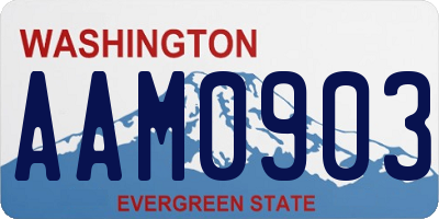 WA license plate AAM0903