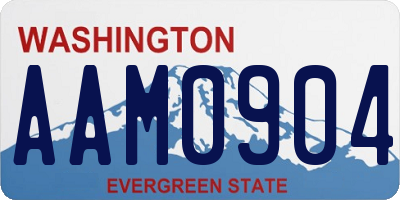 WA license plate AAM0904
