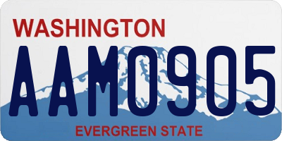 WA license plate AAM0905