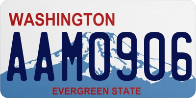 WA license plate AAM0906