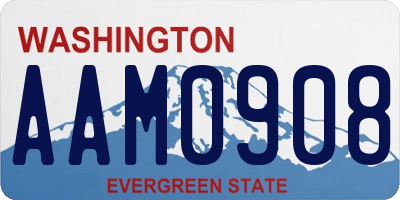 WA license plate AAM0908