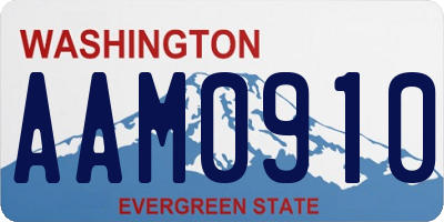 WA license plate AAM0910
