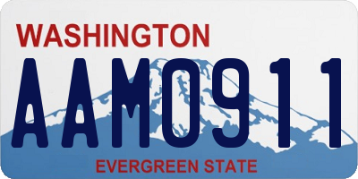 WA license plate AAM0911