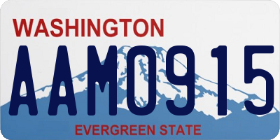 WA license plate AAM0915