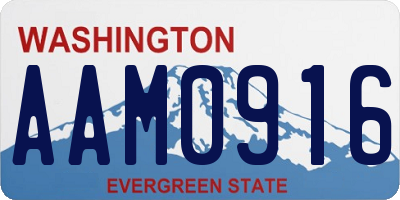 WA license plate AAM0916