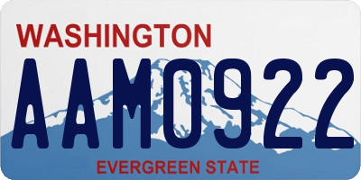 WA license plate AAM0922