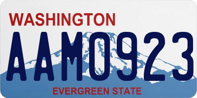 WA license plate AAM0923