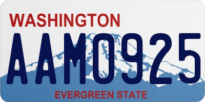 WA license plate AAM0925
