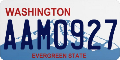 WA license plate AAM0927