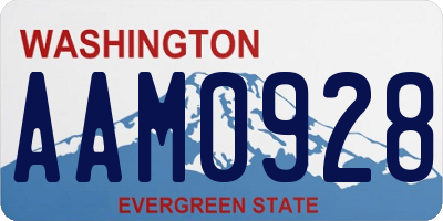 WA license plate AAM0928