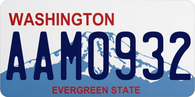 WA license plate AAM0932