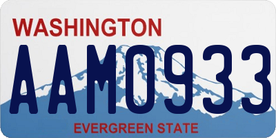 WA license plate AAM0933