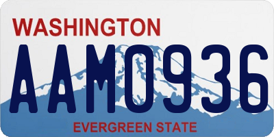 WA license plate AAM0936