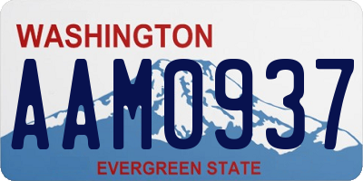WA license plate AAM0937