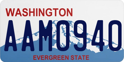 WA license plate AAM0940
