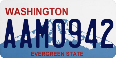 WA license plate AAM0942