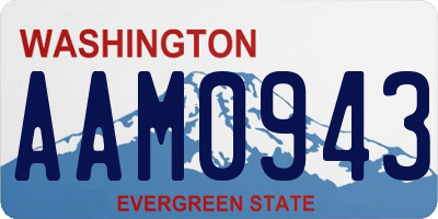 WA license plate AAM0943