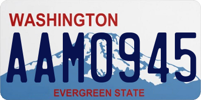 WA license plate AAM0945