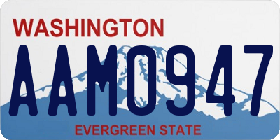 WA license plate AAM0947