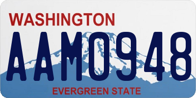 WA license plate AAM0948