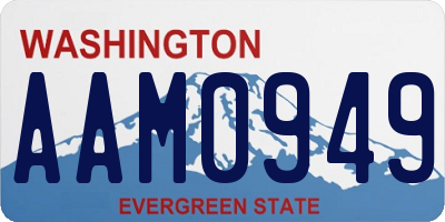 WA license plate AAM0949