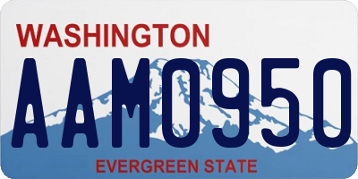 WA license plate AAM0950