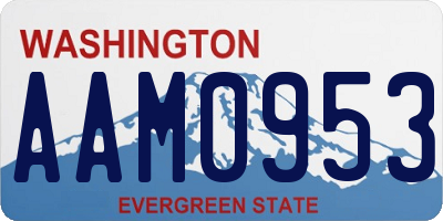 WA license plate AAM0953