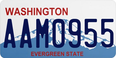 WA license plate AAM0955